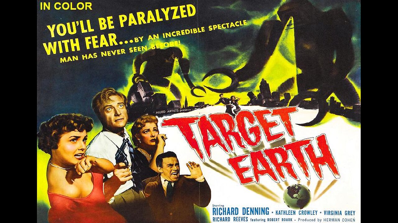 TARGET EARTH 1954 in COLOR Seemingly Unstoppable Huge Robotic Beings Invade Earth FULL MOVIE