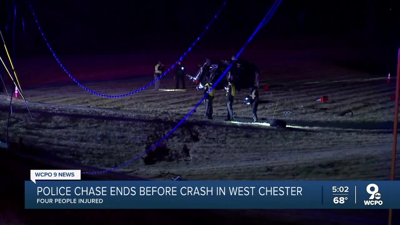 Driver crashes after police chase in West Chester