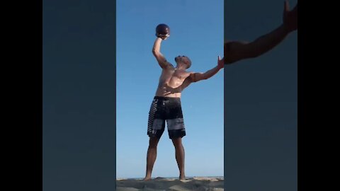 Kettlebell training on the beach #Shorts