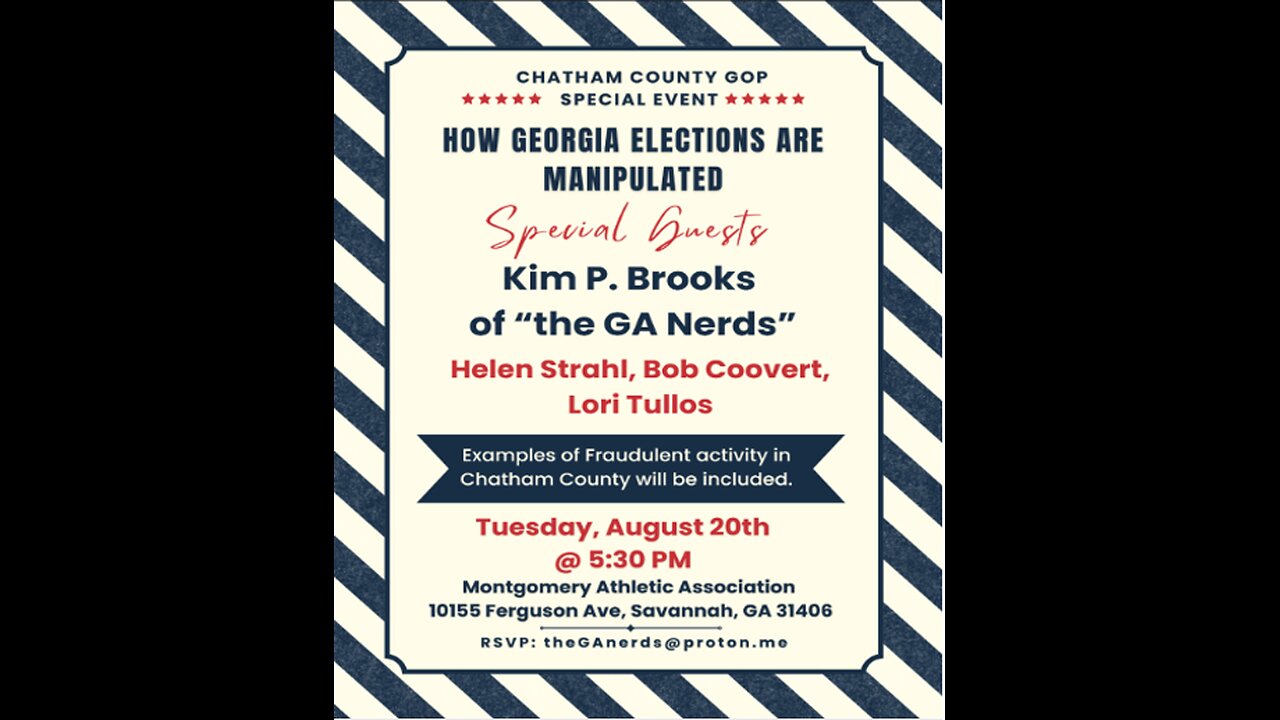 The GA Nerds Presents: How GA Elections are Manipulated Chatham County Edition