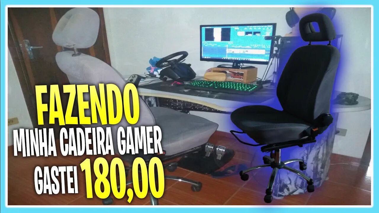 Fiz minha CADEIRA GAMER em casa com 180,00 usando BANCO DE CARRO