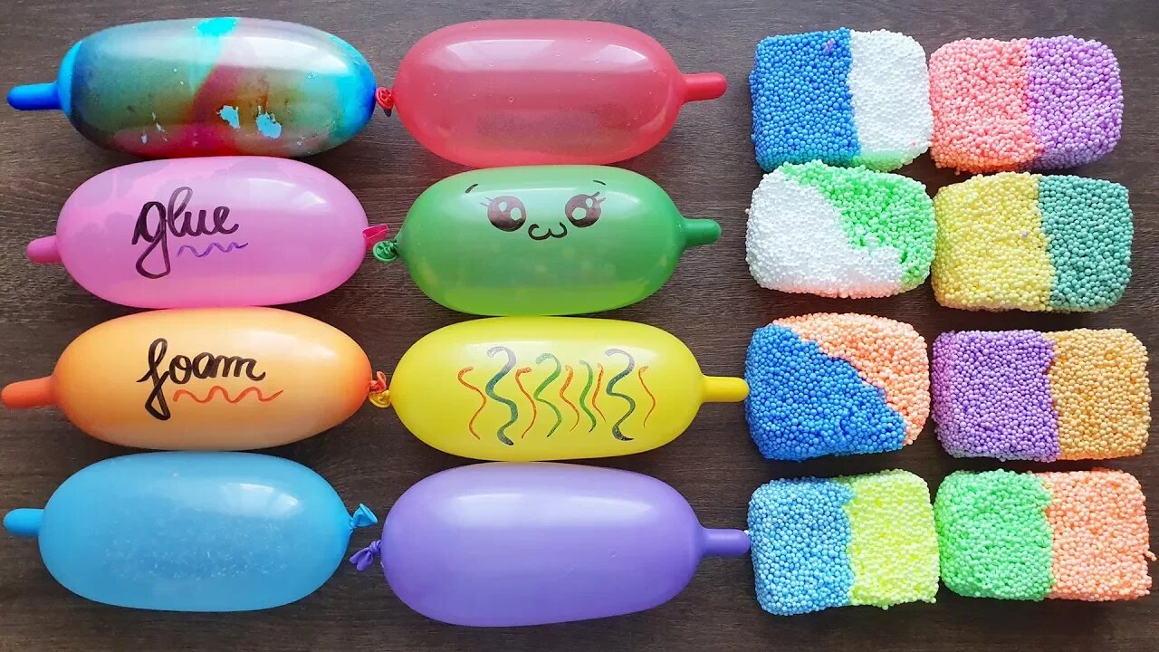 Making Slime with Funny Balloons and Foam Bricks #4