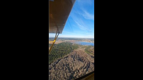 Flying Over The Earth in My Son's Piper Cub AirPLANE, Horizon(tal) View