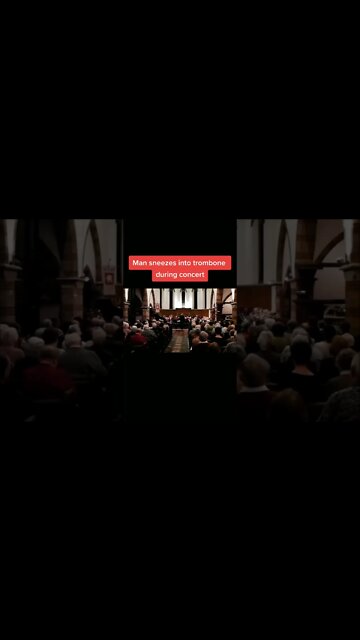 Guy sneezes into trombone during concert #shorts