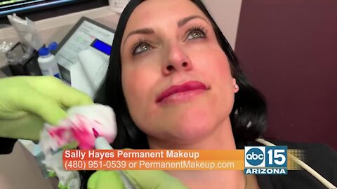 See how Sally Hayes applies permanent makeup to lips