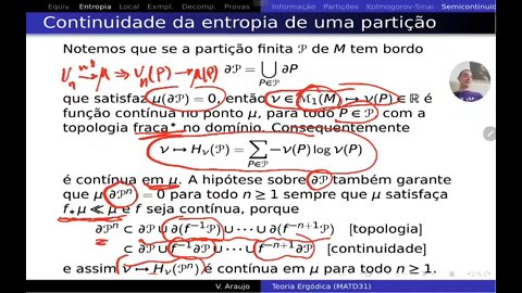 Teoria Ergódica: Semicontinuidade da entropia como função da medida