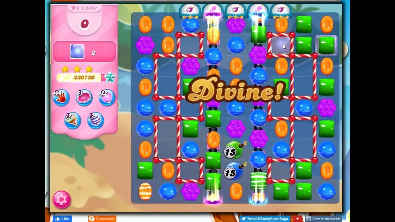 Candy Crush Level 3427 Talkthrough, 14 Moves 0 Boosters