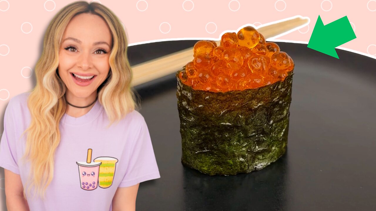 STRAWBERRY FLAVORED FISH EGGS!? (hyperrealistic sushi cake)