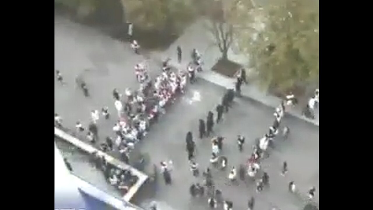 The ideal protest strategy - People beleaguer police officers