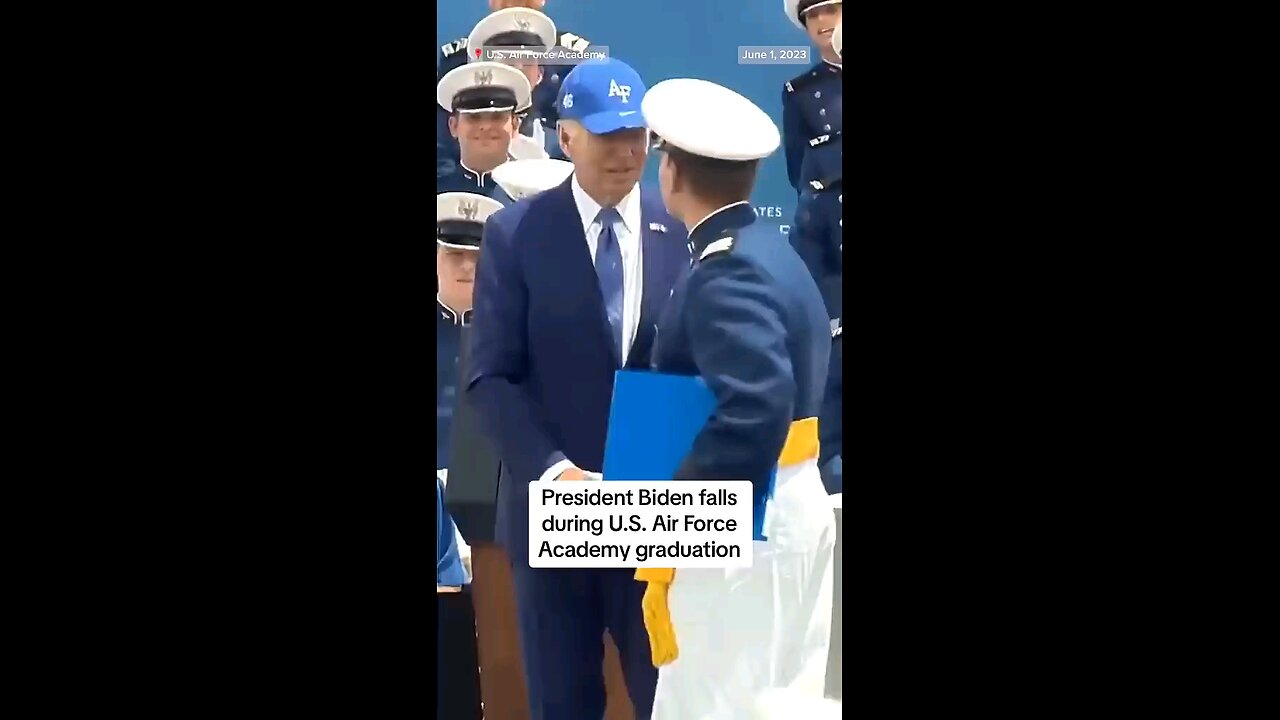 President Biden falls during US Airforce academy graduation