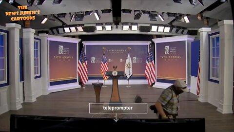 VP Harris reads teleprompter at "National Congress of American Indians" with no audience.