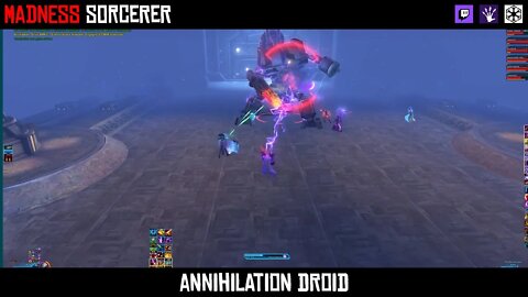 SWTOR Madness Sorcerer: Eternity Vault First Boss Fight - Annihilation Droid [Twitch Highlight]