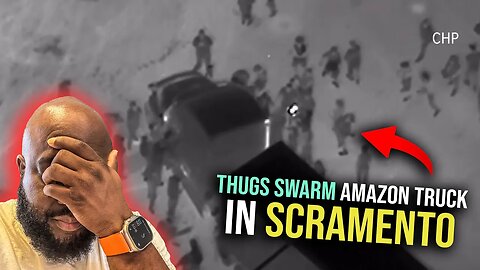 Thugs Swarm Amazon Truck, Driver After Street Race Takeover In Sacramento, Neighbors Pissed Off 🤔