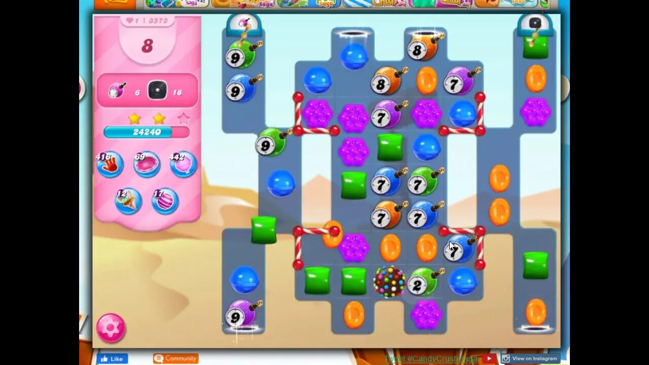 Candy Crush Level 3572 Talkthrough, 16 Moves 0 Boosters