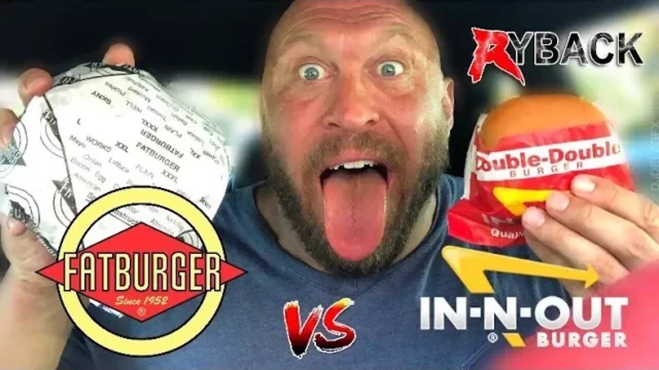 IN-N-OUT Out Double Double Burger VS Fatburger XXL Burgers Food Review Challenge - Ryback TV