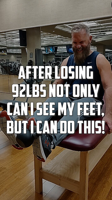 After losing 92lbs not only can I see my feet, but I can do this! How much would you have to lose?