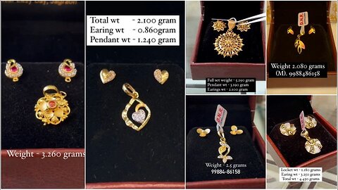 Gold Pandant Earrings Designs with Weight starts from 2gram!