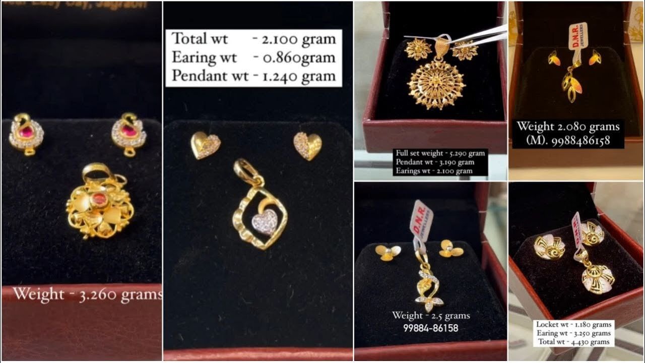 Gold Pandant Earrings Designs with Weight starts from 2gram!