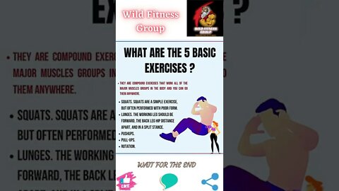 🔥What are the 5 basic exercises🔥#shorts🔥#wildfitnessgroup🔥21 August 2022🔥