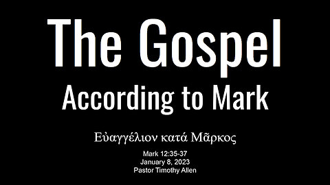Mark 12:35-39 Jesus is God