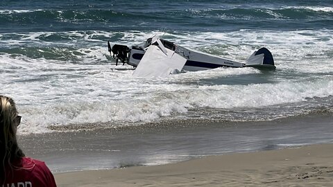 Plane Crashes Near Lifeguard Competition; Pilot Rescued