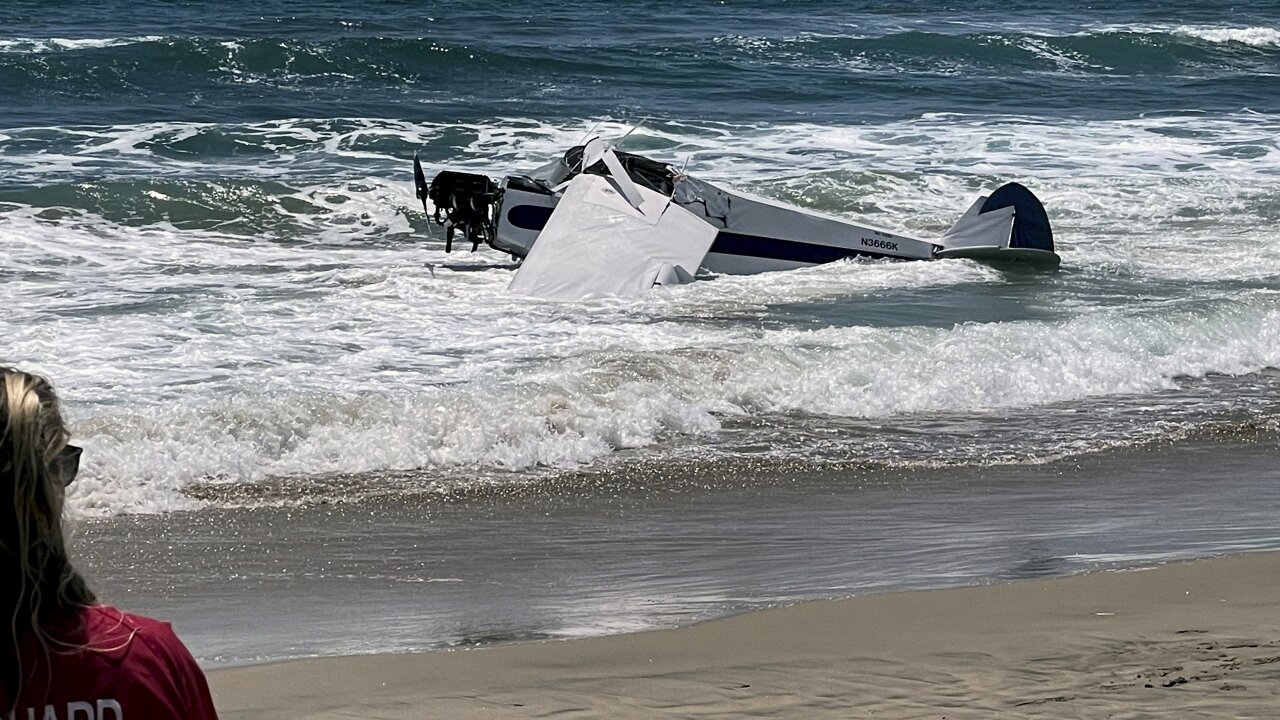 Plane Crashes Near Lifeguard Competition; Pilot Rescued