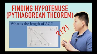 Length of Hypotenuse (Right Triangle) Using Pythagorean Theorem - Practice Problem | CAVEMAN CHANG