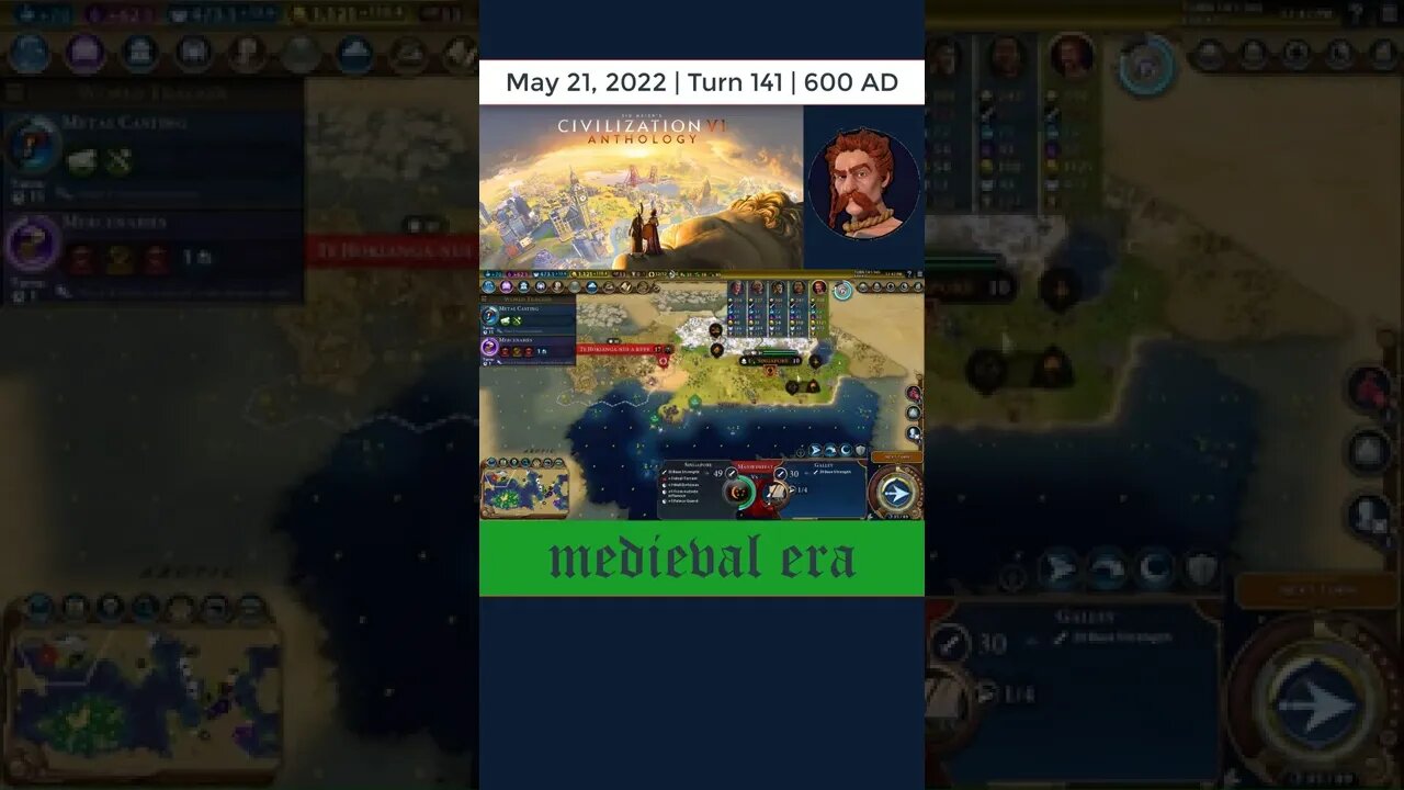 #oneturnadaychallenge #civ6 – Turn 141 - 600 AD #shorts