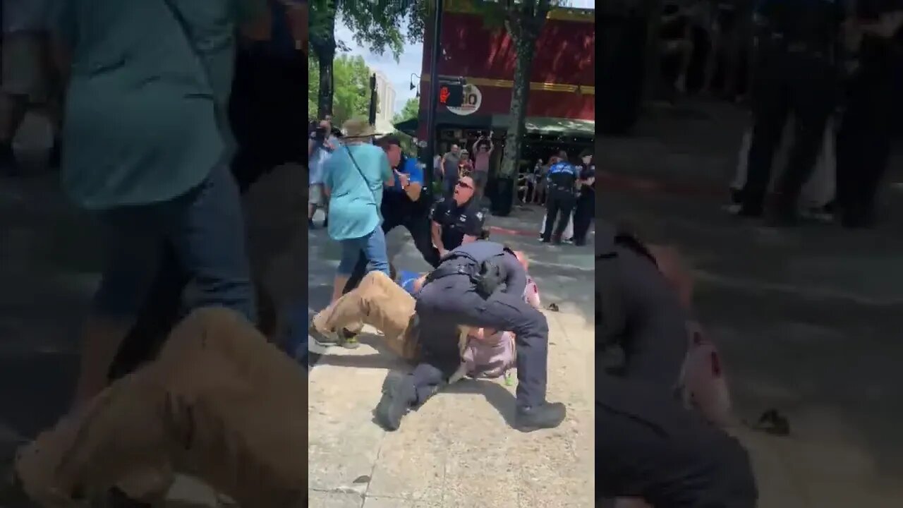 PROTESTERS FIGHT WITH POLICE IN GREENVILLE