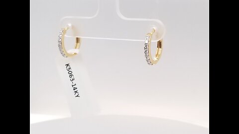 0.20 Carat (ctw) 14K Round White Diamond Ladies Huggies Hoop Earrings, Yellow Gold