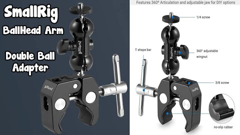 SmallRig Cool Ballhead Arm Super Camera Clamp Mount Double Ball Adapter