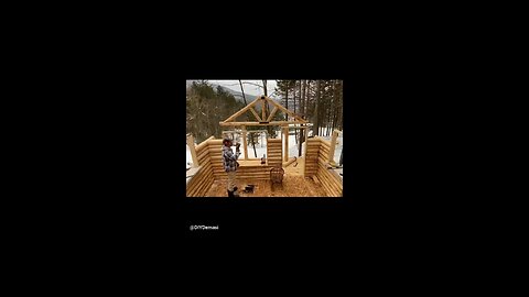 To the top of the wall! #logcabin #logcabinbuild #offgrid