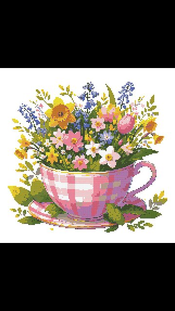 Floral Cuppa Cross Stitch Pattern by Welovit | welovit.net | #welovit
