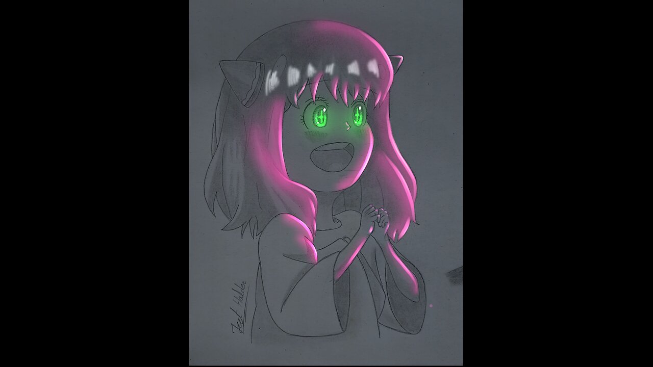 Anya sketch with glowing effect