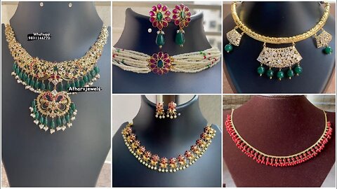 14ct gold chocker Necklace Designs with pearls and buying li