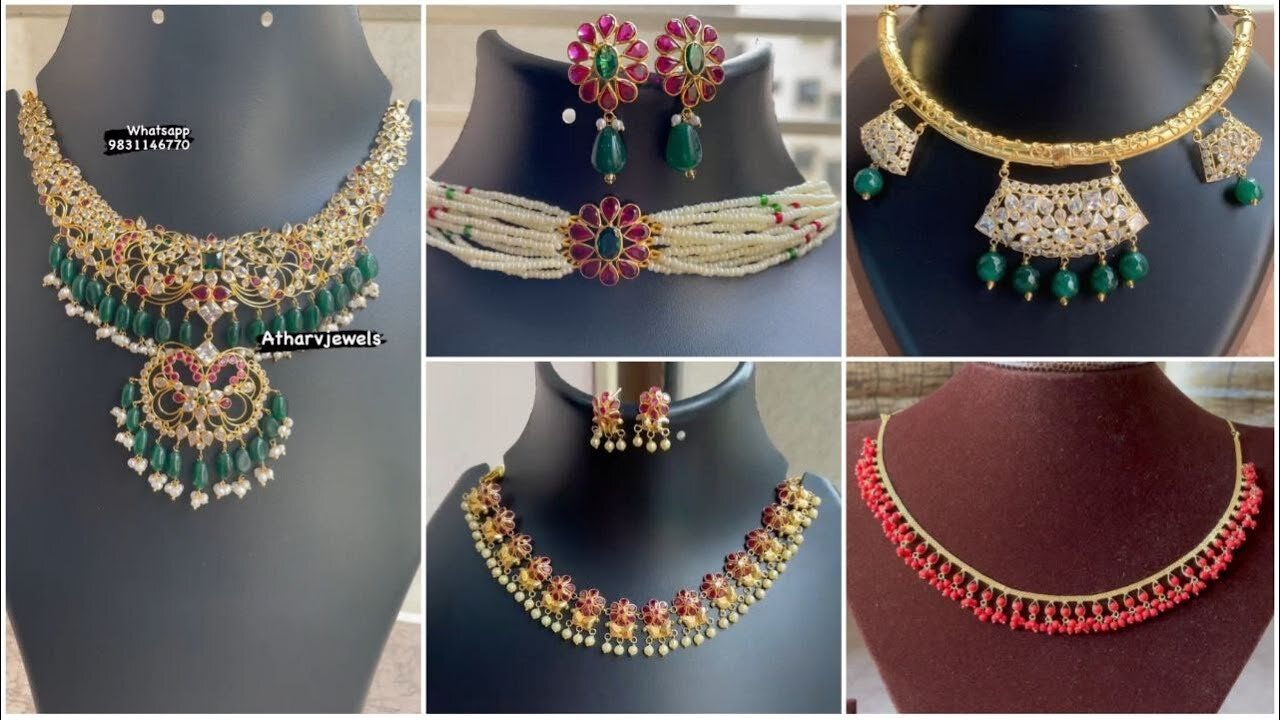 14ct gold chocker Necklace Designs with pearls and buying li
