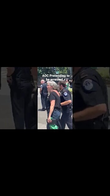 AOC Pretending to be arrested at abortion "rights" protest.
