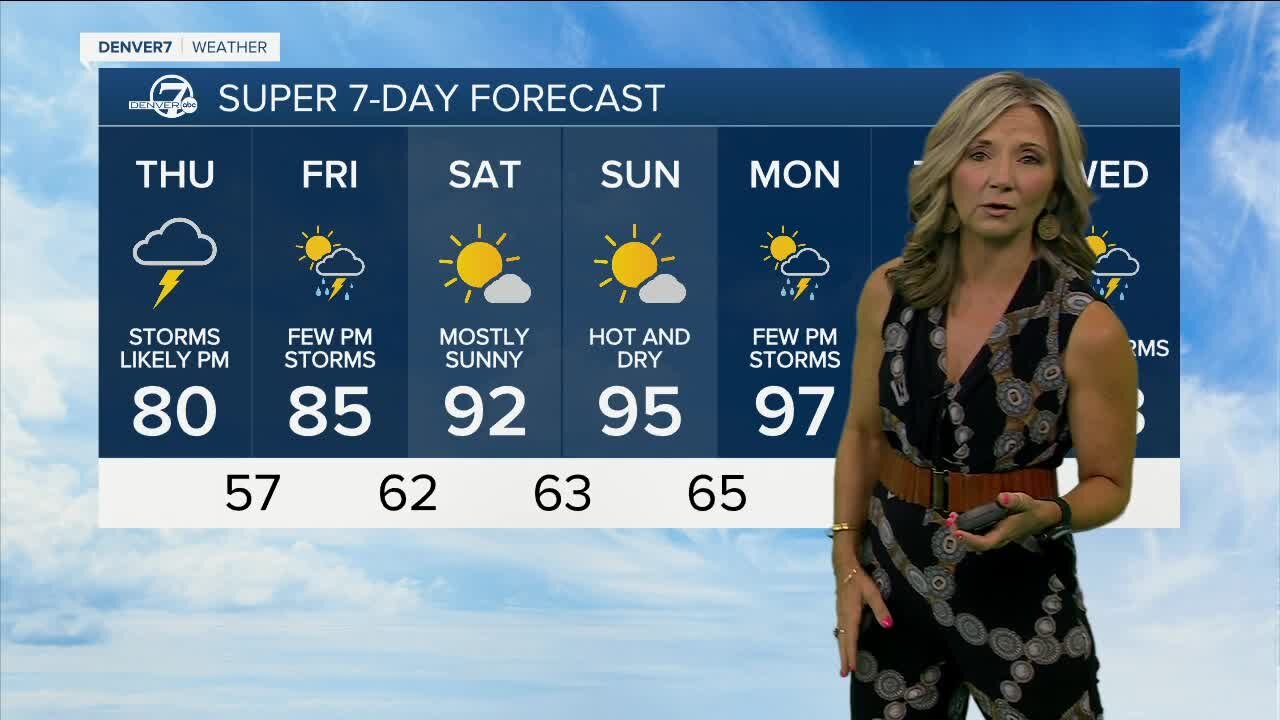 Better chance of storms and showers Thursday afternoon and evening