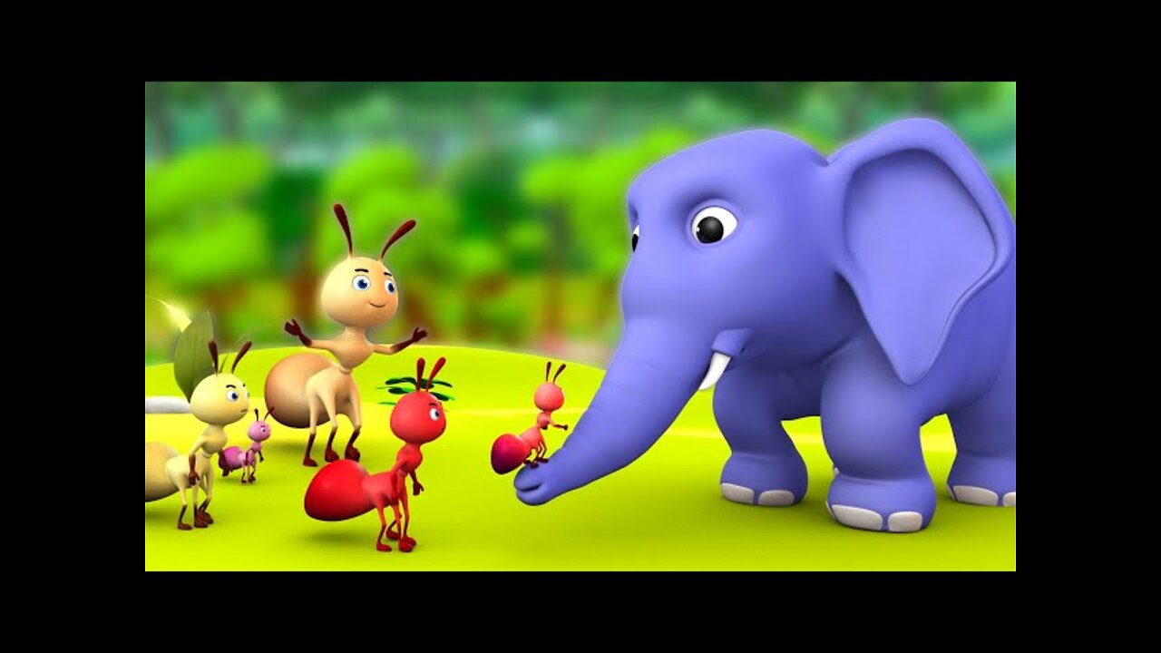 Elephant & Ant 3D Animated Hindi Moral Stories for Kids - घमंडी हाथी और चींटी हिन्दी कहानी Tales