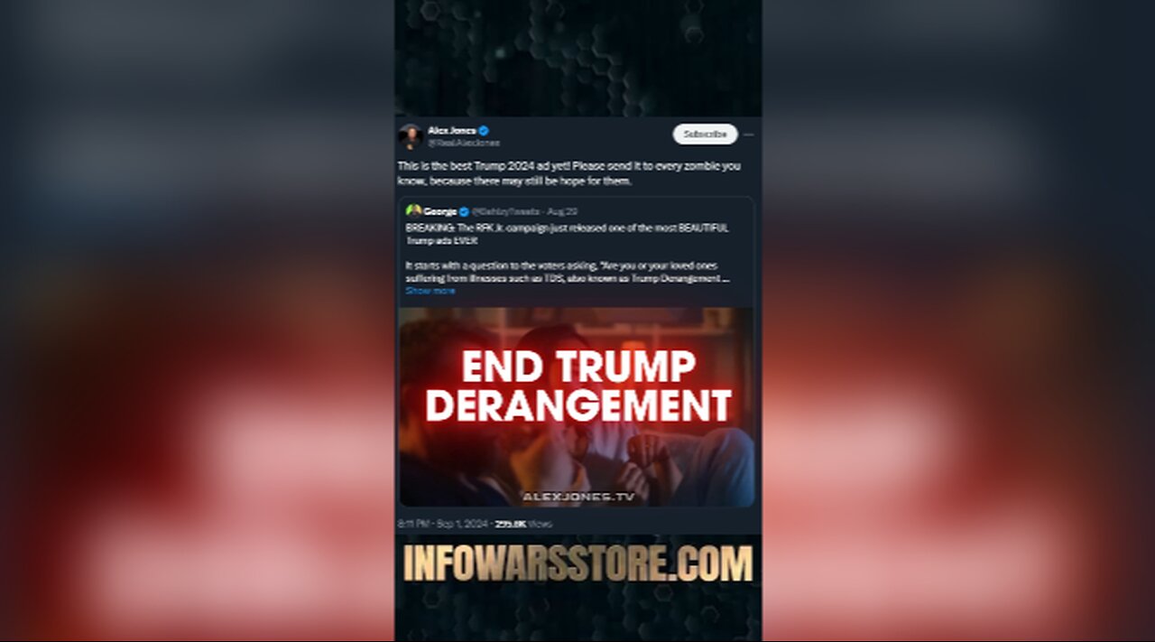 Stop Trump Derangement Syndrome - Alex Jones on X