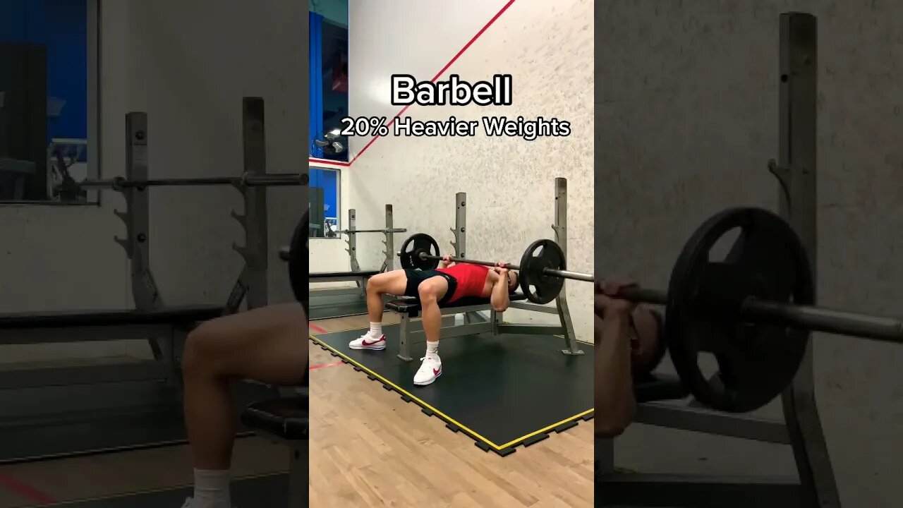 DUMBBELL VS BARBEL BENCH PRESS 💪 #Shorts #dumbbell