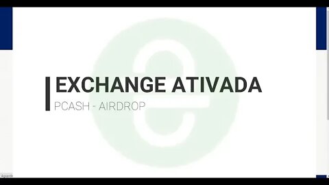 Finalizado - Airdrop - Pcash Exchange Ativada