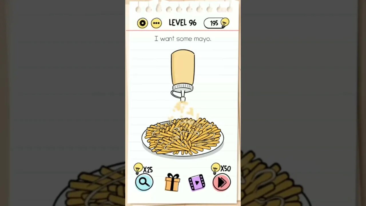 Brain Test Tricky Puzzles Level 96 I want some mayo.