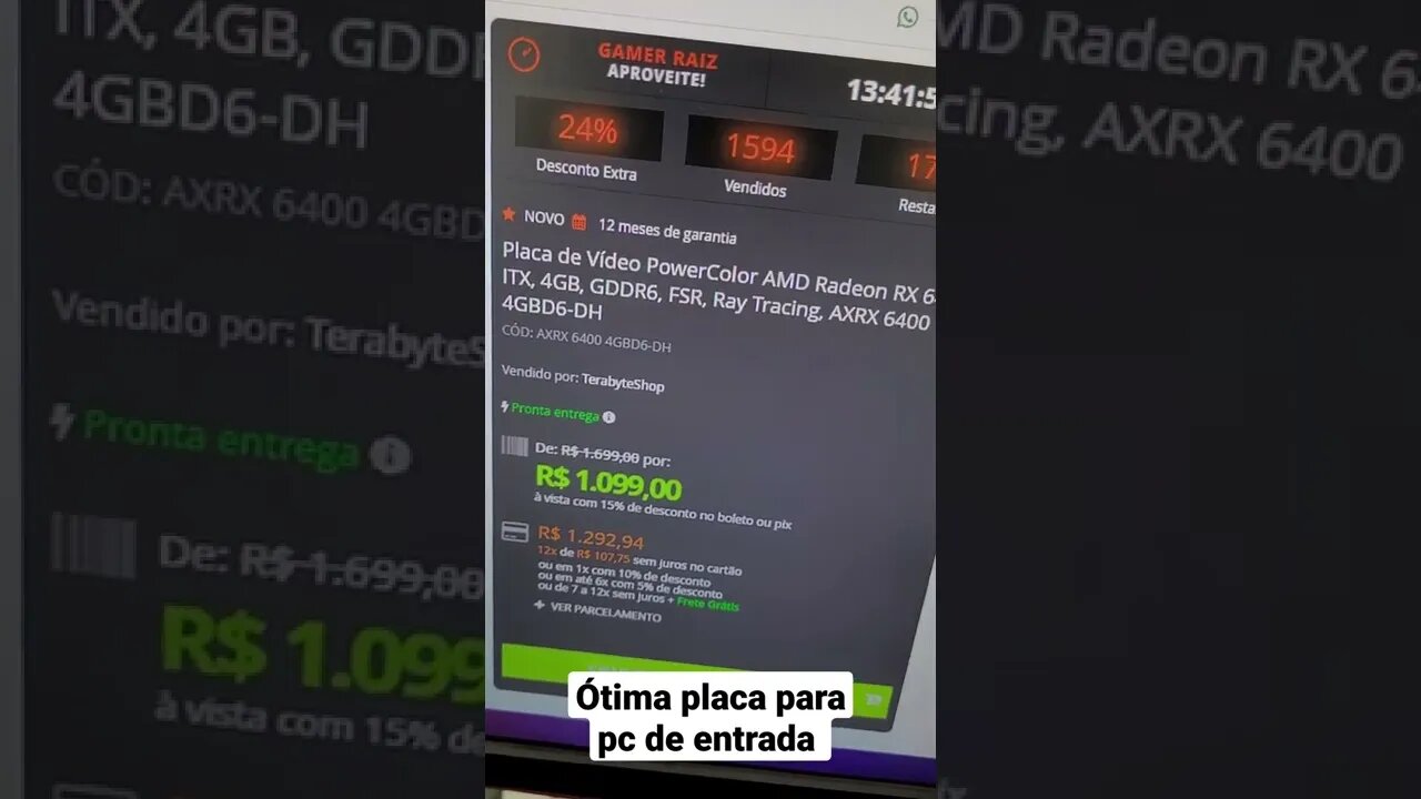 Placa de vídeo barata para PC de entrada!!!