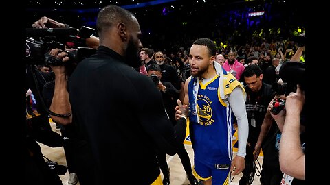 Final Moments Warriors Lakers 2023 Game 6 _ Curry and LeBron Shake Hands