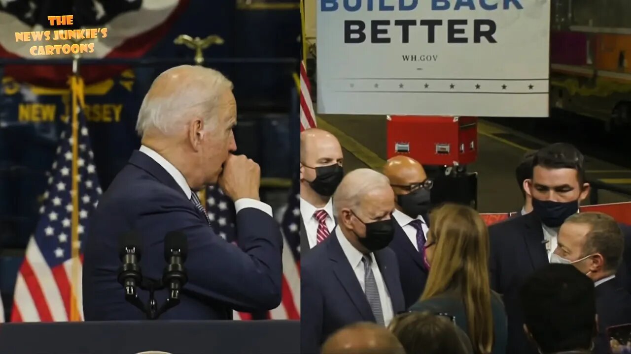 Biden coughs into his hand, then proceeds to shake hands with people.