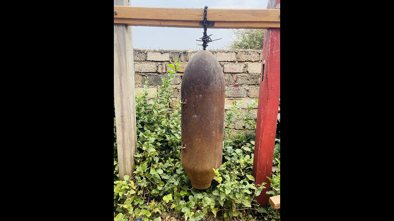 Old WWII bomb used as a church bell