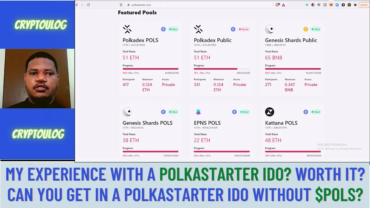 My Experience With A Polkastarter IDO? Worth It? Can You Get In A Polkastarter IDO Without $POLS?