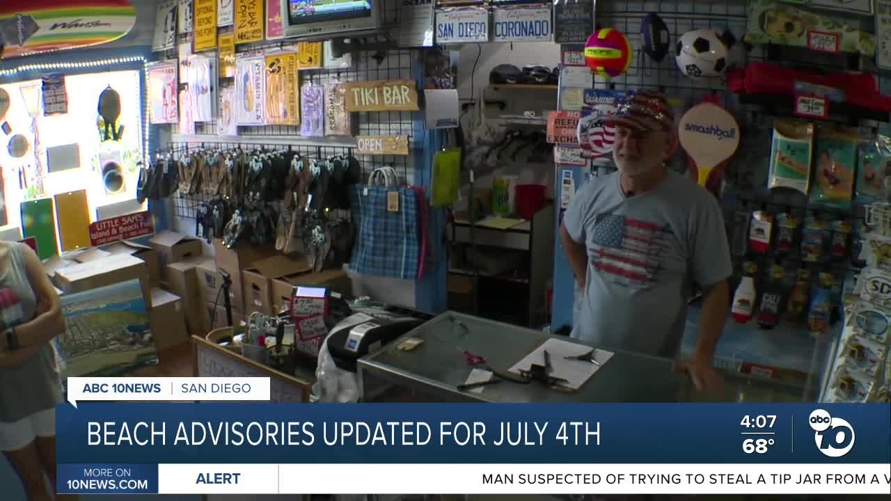 Beach advisories updated for July 4th