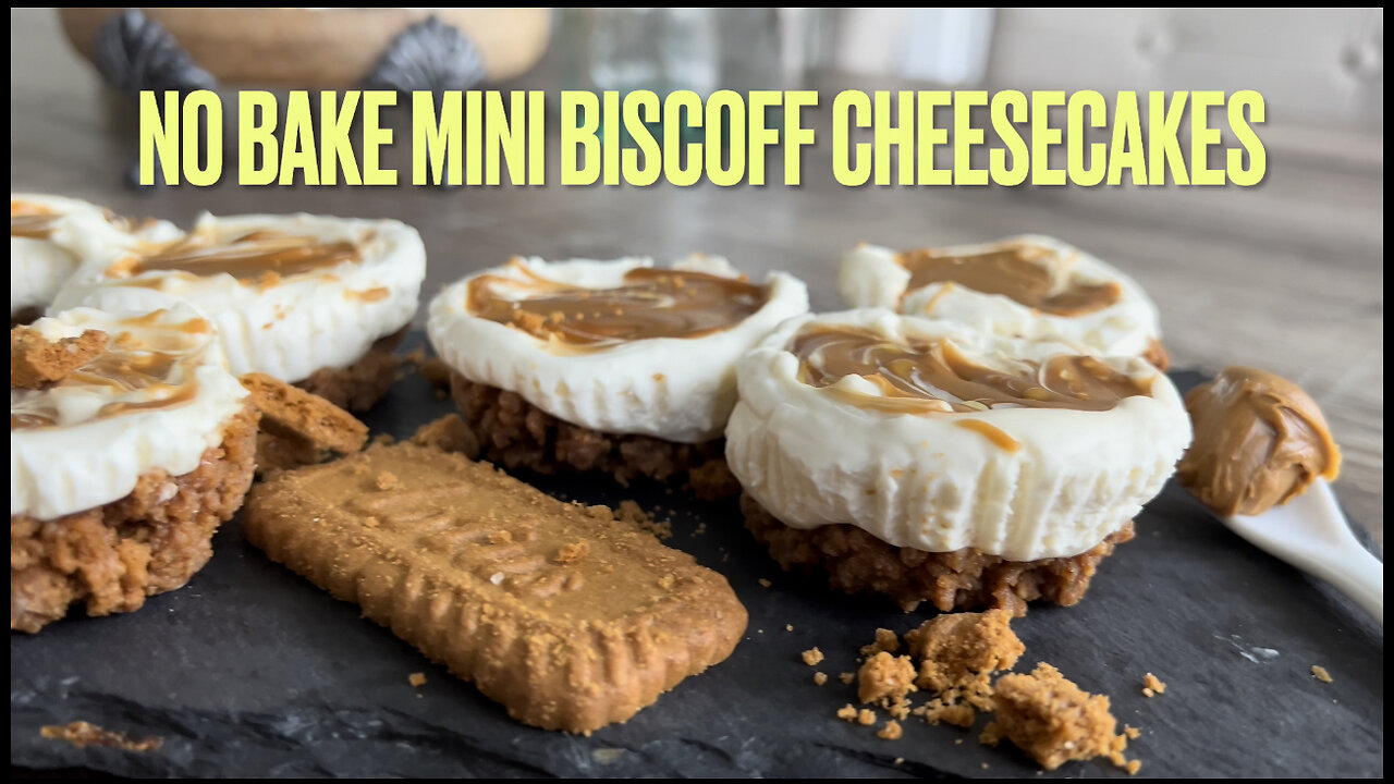 No Bake Mini Biscoff Cheesecakes